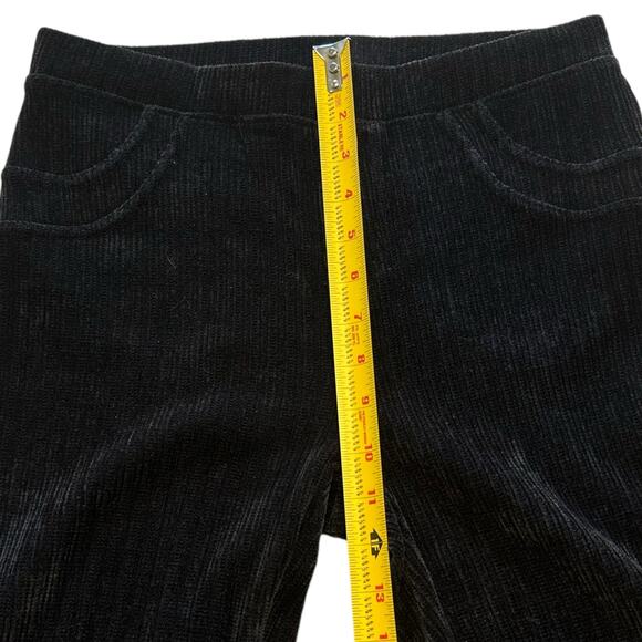 Womens Pants Size Small Medium Black Pull On Corduroy Ribbed Classic Minimalist - Picture 4 of 8